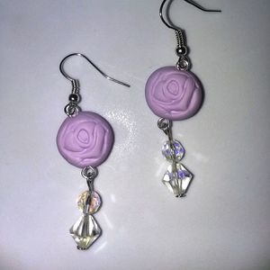 Rose Swarovski Crystal Earrings